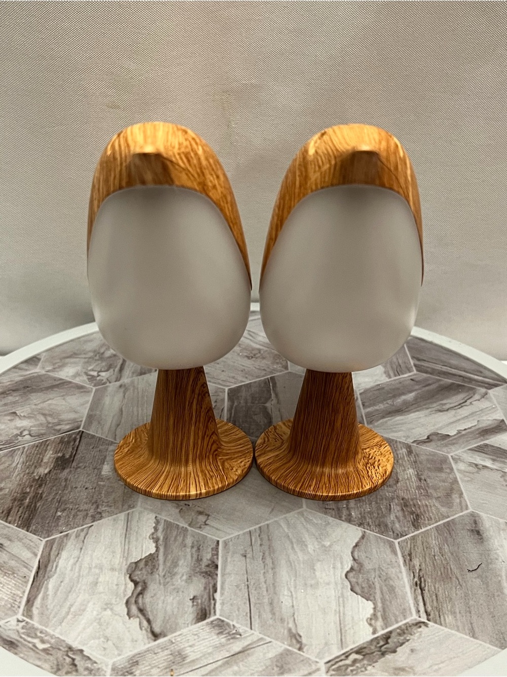 Set of 2 Bird Shaped LED Night Lights Wood Grain USB Rechargeable Table Lamps - Picture 4 of 13